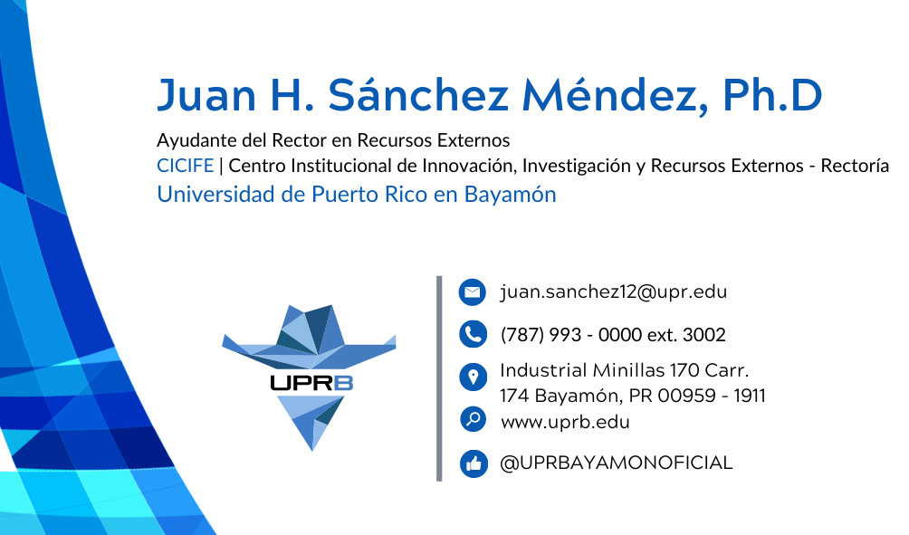Tarjeta de Presentación UPRB - Dr. Juan Sánchez Méndez