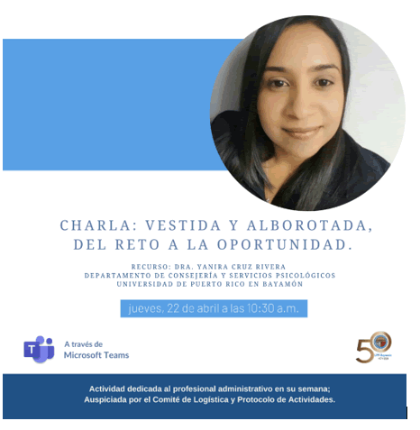 Afiche: Charla: Vestida y Alborotada, del Reto a la Oportunidad