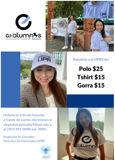 ADQUIERE TU POLO $25, TSHIRT $15, GORRA $15. COMUNICATE AL (787) 993-0000 EXTENSIÓN 3090 O 3093