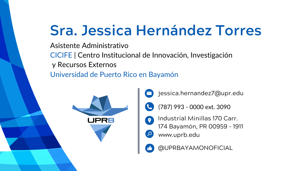 Tarjeta de Presentación UPRB - Jessica Hernández Torres