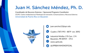 Dr. Juan Sánchez Méndez - Coordinador Pre-Award.
