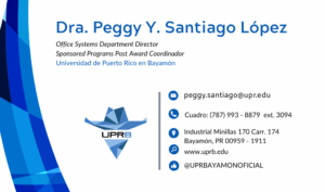 Info. Coordinadora Post Award - Dra. Peggy Y. Santiago López